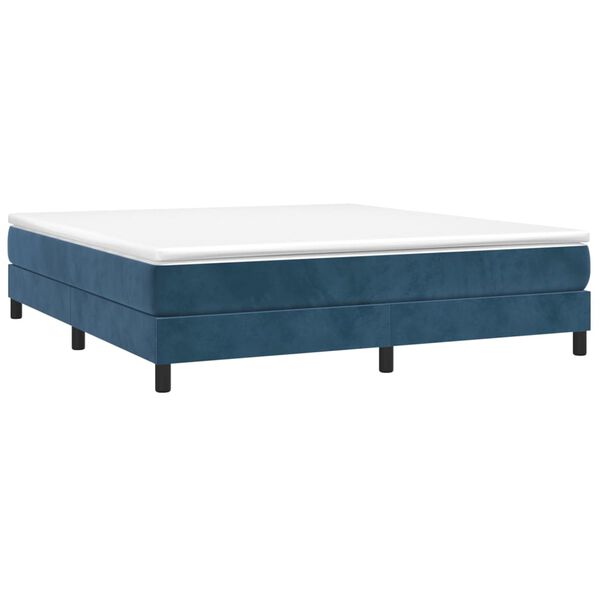 vidaXL Estructura de cama con somier terciopelo azul oscuro 160x200cm