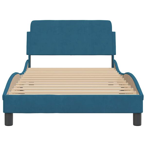 vidaXL Estructura de cama con cabecero Dover terciopelo azul 100x200 cm