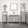 vidaXL Juego de muebles de ba&ntilde;o con caj&oacute;n 3 pcs Gris sonoma y Negro