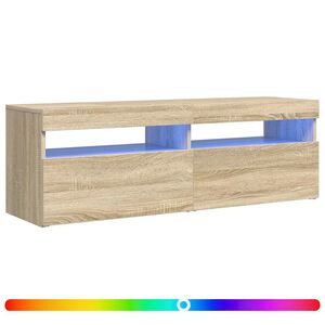 vidaXL Mueble de TV con luces LED roble Sonoma 120x35x40 cm