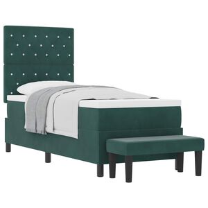 vidaXL Cama tipo Box Spring Verde oscuro 80 x 200 cm Terciopelo