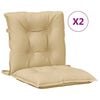 vidaXL Cojines silla respaldo bajo 2 ud tela beige melange 100x50x7 cm