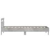 vidaXL Estructura de cama cabecero luces LED gris hormig&oacute;n 90x190 cm