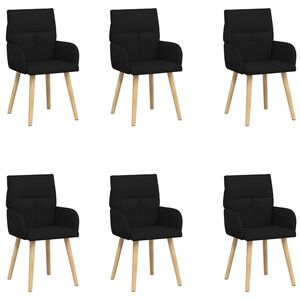 vidaXL Sillas de comedor 6 uds. Tela Negro 60 x 56 x 96 cm