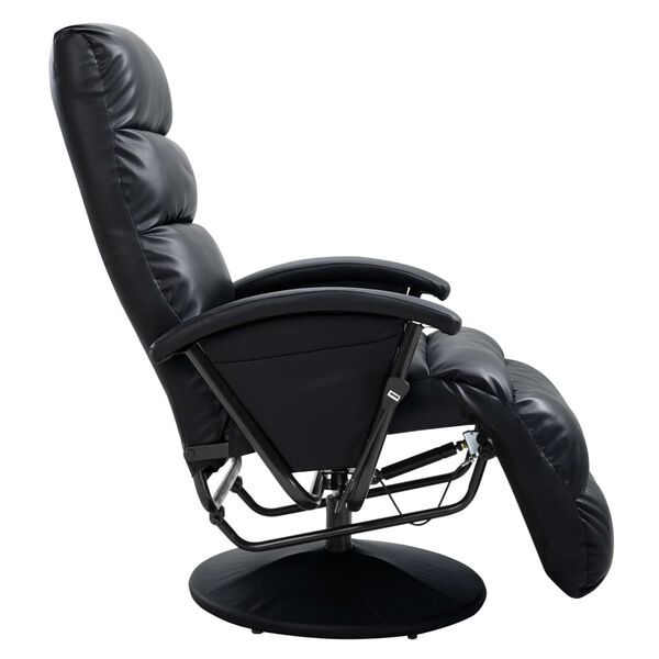 vidaXL Sill&oacute;n reclinable para TV de cuero sint&eacute;tico negro