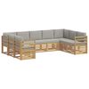 vidaXL Conjunto de sof&aacute;s de exterior 9 uds. Blanco y Gris Claro