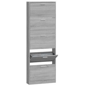 vidaXL Mueble zapatero madera contrachapada gris Sonoma 59x17x169 cm
