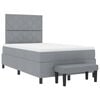 vidaXL Cama tipo Box Spring con colch&oacute;n Gris Claro 120 x 190 cm tela