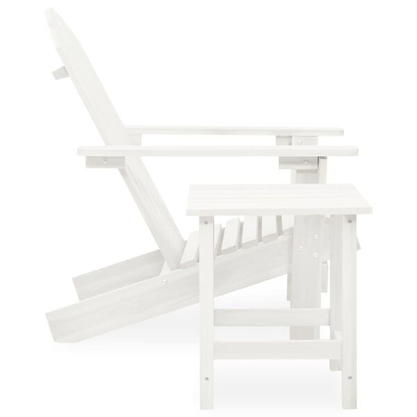 vidaXL Silla con otomana y mesa jard&iacute;n Adirondack macizo abeto blanco