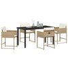 vidaXL Conjunto de Comedor de Jard&iacute;n 5 pcs Beige rat&aacute;n sint&eacute;tico