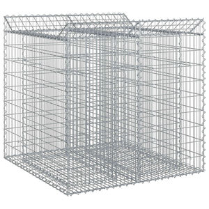 vidaXL Cama elevada de gavi&oacute;n 2 uds. 100 x 100 x 100 cm Plateado