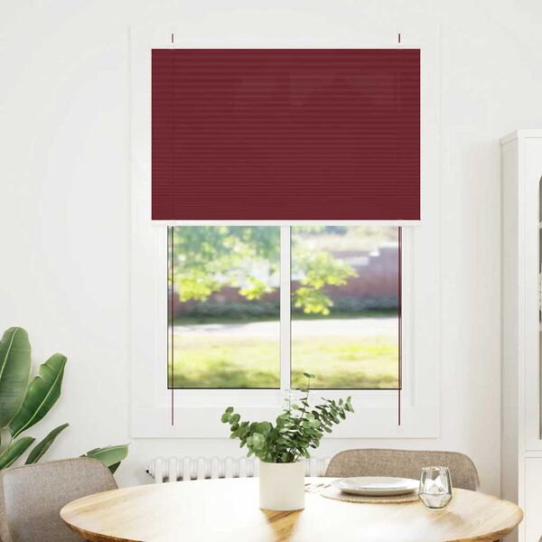 vidaXL Estor Plisado rojo burdeos 95x100 cm Tela Ancho 94,4 cm