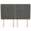 vidaXL Cabecero con orejas de terciopelo gris oscuro 147x23x118/128 cm