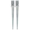 vidaXL Picas de tierra 2 uds acero galvanizado plateado 8x8x76 cm