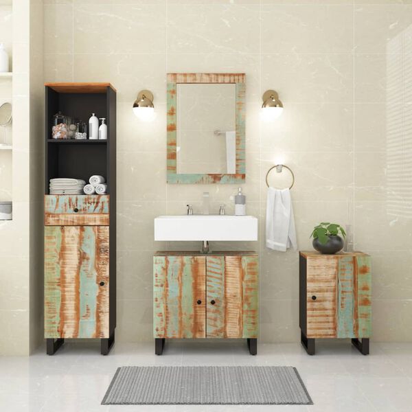 vidaXL Conjunto de muebles de ba&ntilde;o 4 piezas madera maciza reciclada