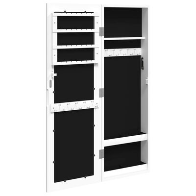 vidaXL Espejo con joyero de pared negro 30x8,5x90 cm