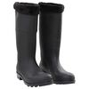 vidaXL Botas de agua con calcetines extra&iacute;bles negro n&uacute;mero 46 PVC
