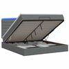 vidaXL Cama tipo otomana con colch&oacute;n y LED Gris oscuro 160 x 200 cm