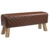 vidaXL Banco 110 x 30 x 45 cm Cuero Real Marr&oacute;n diamante