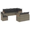 vidaXL Set de sof&aacute;s de jard&iacute;n 8 pzas y cojines rat&aacute;n sint&eacute;tico gris