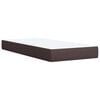 vidaXL Cama box spring con colch&oacute;n tela marr&oacute;n oscuro 80x200 cm