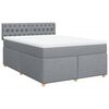 vidaXL Cama box spring con colch&oacute;n tela gris claro 160x200 cm