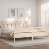 vidaXL Estructura de cama de matrimonio con cabecero madera maciza