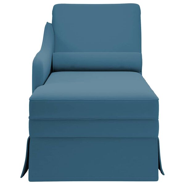 vidaXL Chaise longue respaldo reposabrazos derecho terciopelo azul