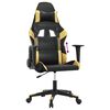 vidaXL Silla gaming cuero sint&eacute;tico negro y dorado