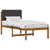 vidaXL Estructura de Cama con Cabecera Tapizada Natural y Gris Oscuro