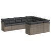 vidaXL Set de sof&aacute;s de jard&iacute;n 10 pzas con cojines rat&aacute;n sint&eacute;tico gris