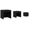 vidaXL Mesas apilables 3 piezas madera contrachapada negro