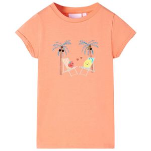 vidaXL Camiseta infantil color melocot&oacute;n 128