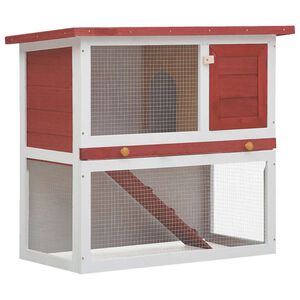 vidaXL Jaula conejera con 1 puerta madera rojo
