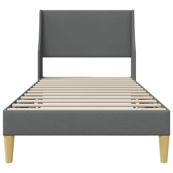 vidaXL Estructura de cama con cabecera Gris oscuro 100 x 200 cm tela