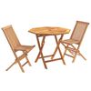 vidaXL Juego de Bistro de Jard&iacute;n Plegable de 3 Piezas Natural