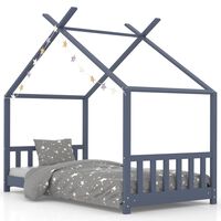 vidaXL Estructura de cama infantil madera maciza pino gris 70x140 cm