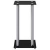 vidaXL Soportes altavoces 2 uds vidrio templado plata negro 4 pilares