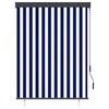 vidaXL Estor enrollable de exterior azul y blanco 120x250 cm