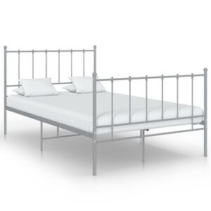 vidaXL Estructura de cama sin colch&oacute;n metal gris 120x200 cm