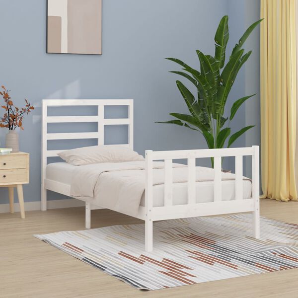 vidaXL Estructura cama sin colchón madera maciza pino blanca 100x200cm