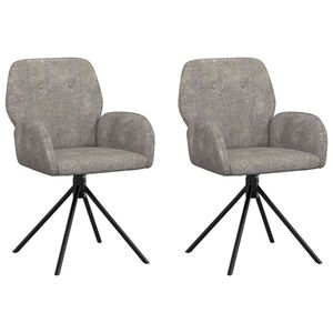 vidaXL Sillas de comedor giratorias 2 uds. Cuero de Suede Sint&eacute;tico