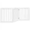vidaXL Puerta para perros plegable 3 paneles madera álamo blanca 150cm