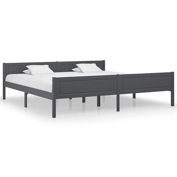 vidaXL Estructura de cama sin colchón madera de pino gris 200x200 cm
