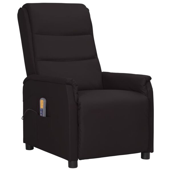 vidaXL Sillón de masaje elevable cuero sintético negro