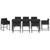 vidaXL Conjunto de Comedor de Jard&iacute;n 9 pcs Negro rat&aacute;n sint&eacute;tico