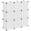 vidaXL Organizador de cubos de almacenamiento con 9 cubos y puertas, PP transparente