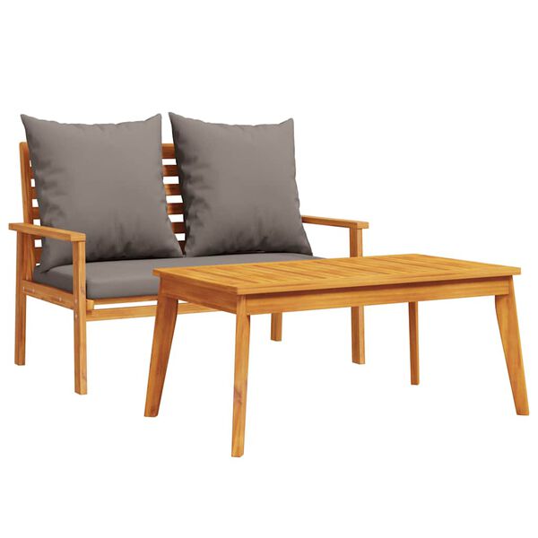 vidaXL Set de muebles de jard&iacute;n con cojines madera maciza acacia