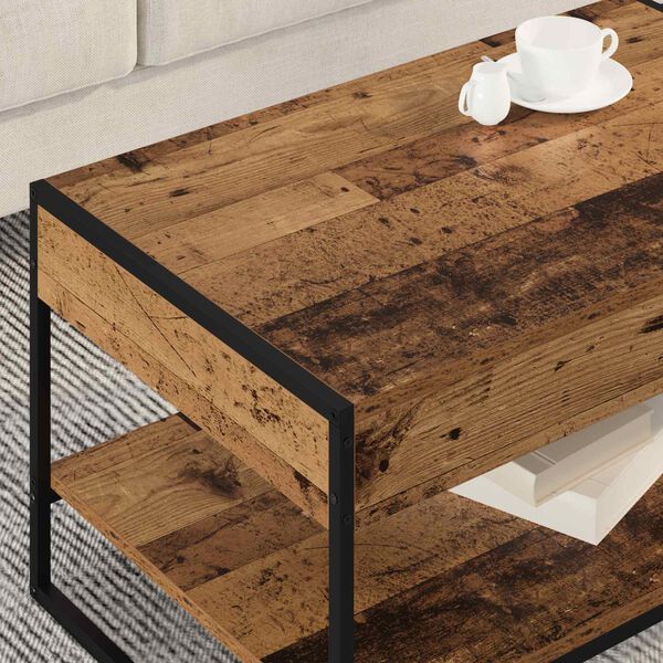 vidaXL Mesa de Caf&eacute; Madera Vieja 80 x 50 x 40 cm Madera contrachapada