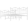 vidaXL Estructura cama sin colch&oacute;n con estribo metal blanco 140x200 cm
